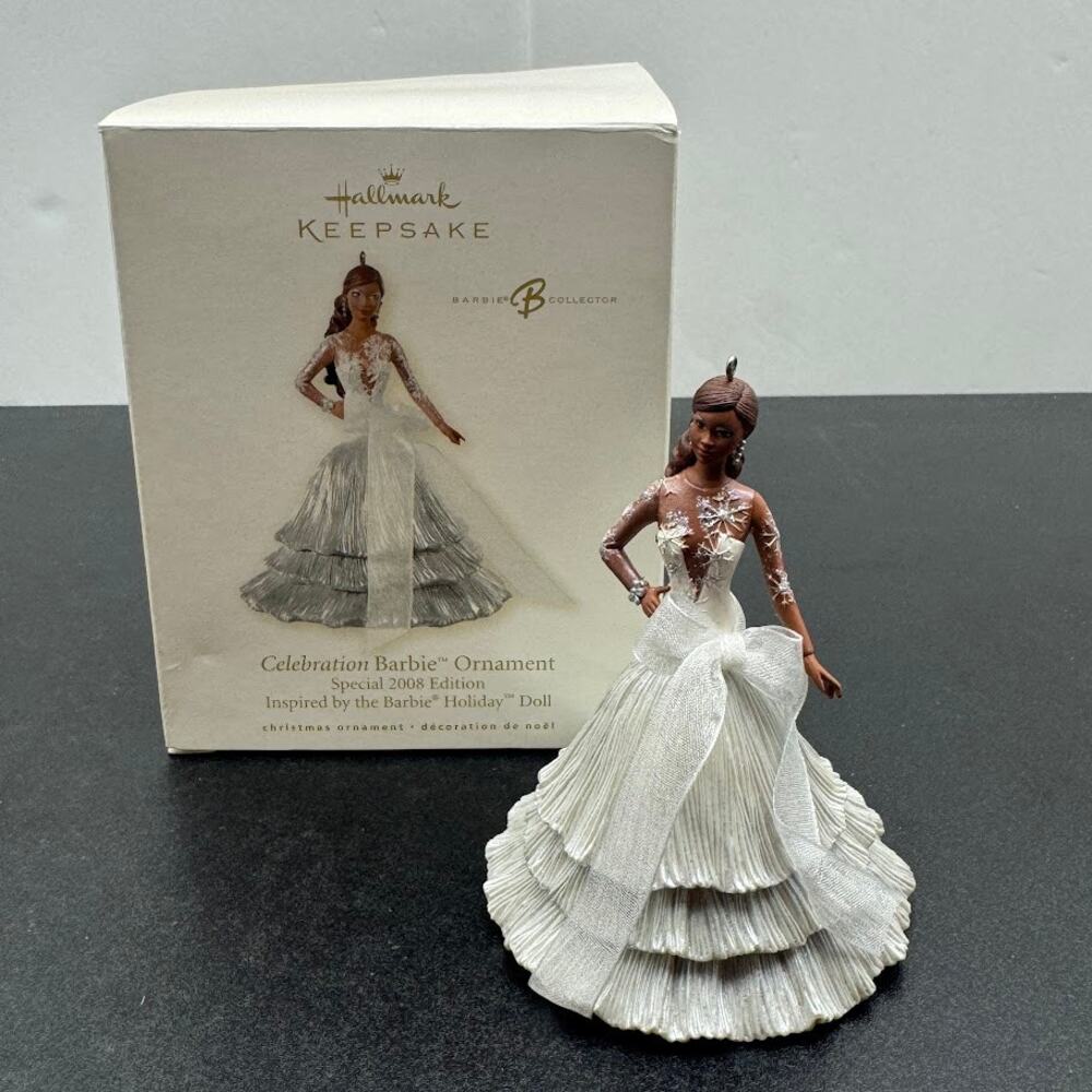 Hallmark Keepsake Celebration Barbie African American Ornament 2008 Edition
